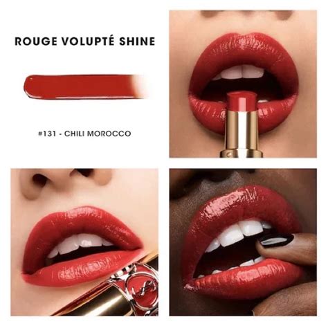 ysl rouge volupte shine chili morocco|ysl love shine lipstick.